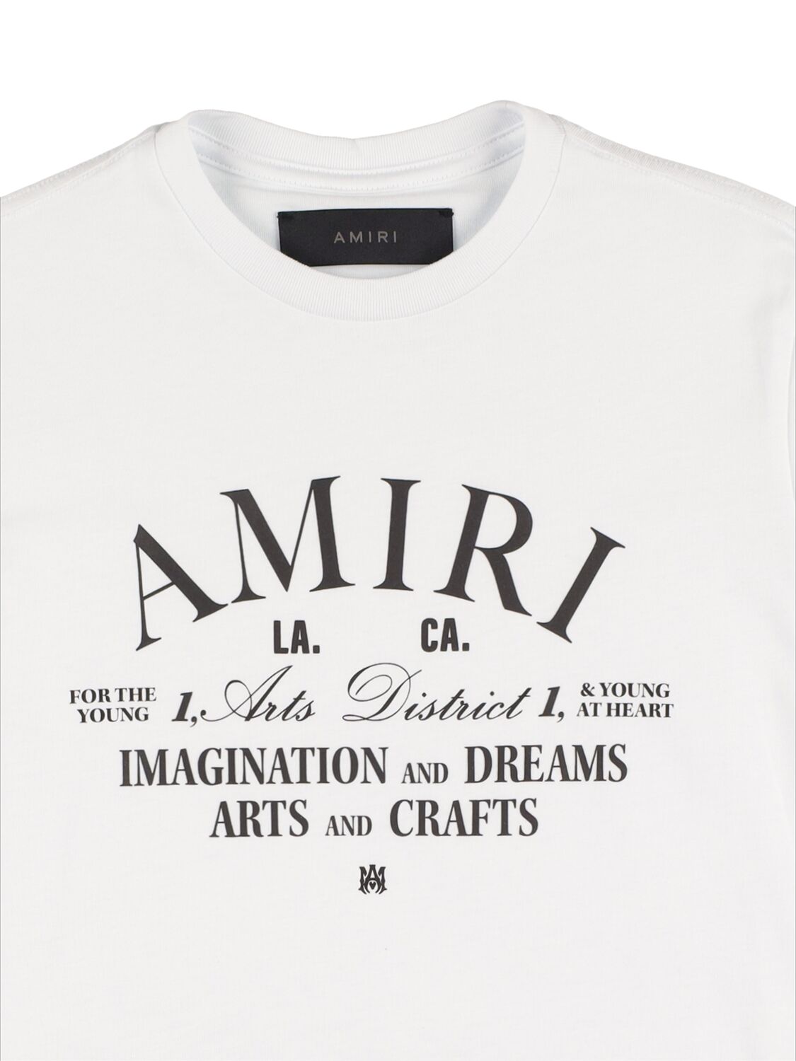 Shop Amiri Logo Print Cotton Jersey T-shirt In White