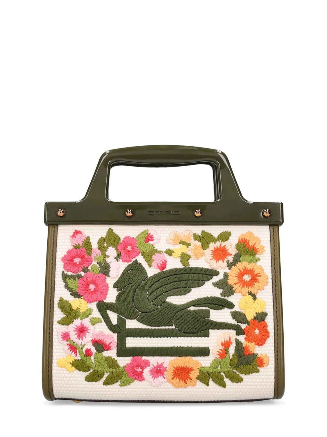 Etro Mini Love Trotter Canvas Top Handle Bag In Multicolor