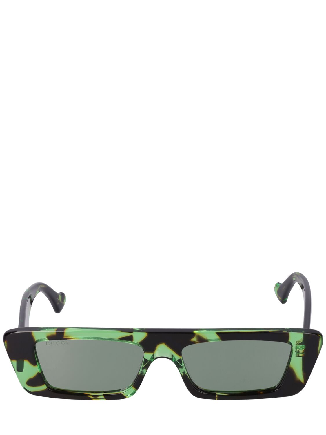 Gucci Gg1331s Rectangular Acetate Sunglasses In Black,green