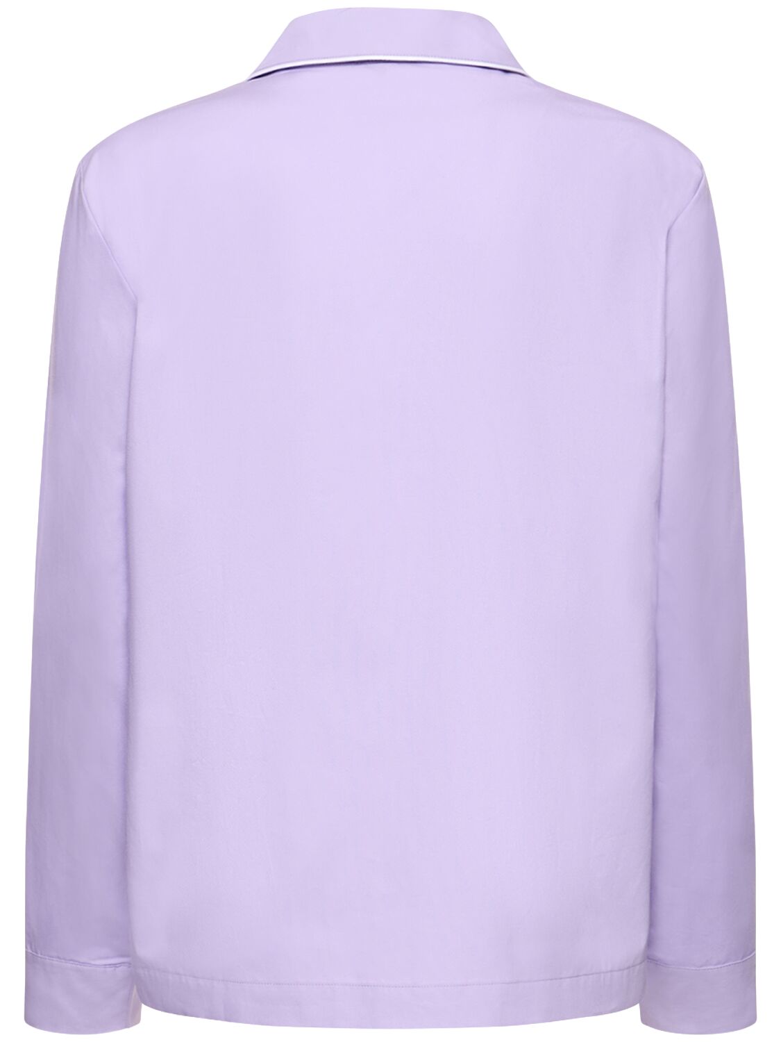 Shop Sporty And Rich Serif Logo Long-sleeve Pajama Top In Purple
