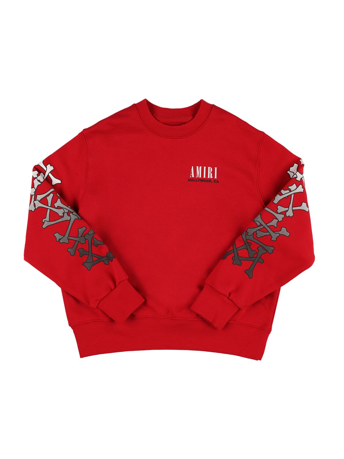 Shop Amiri Logo Print Cotton Sweatshirt In Red