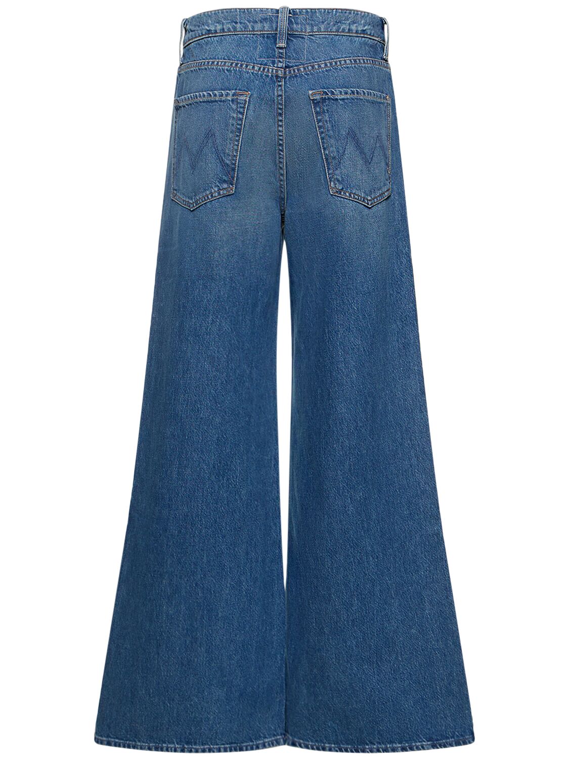 Shop Mother The Ditcher Roller High Rise Cotton Jean In Blue