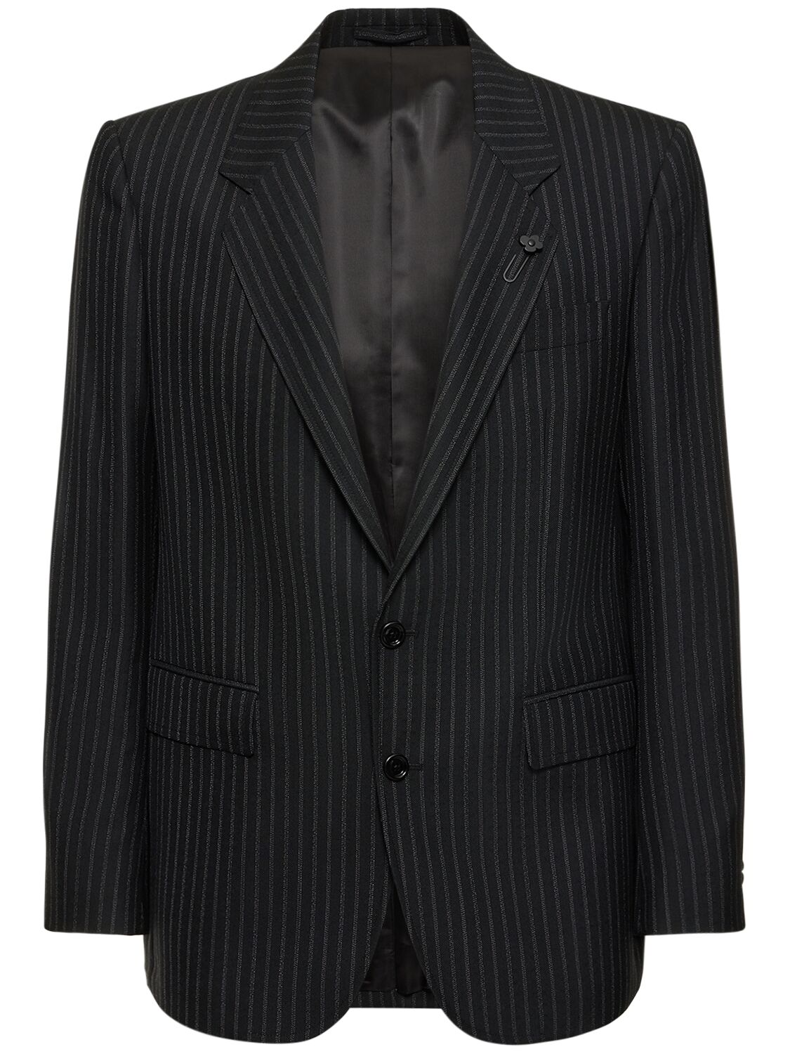Lardini Attitude Pinstripe Wool Blazer In Black