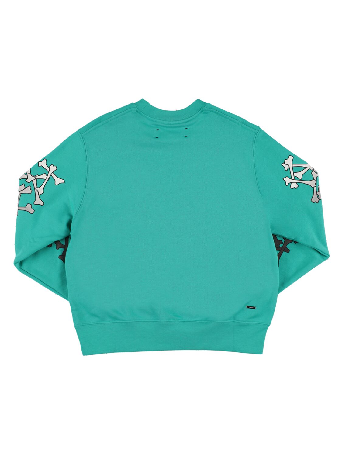 Shop Amiri Logo Print Cotton Sweatshirt In Turquoise