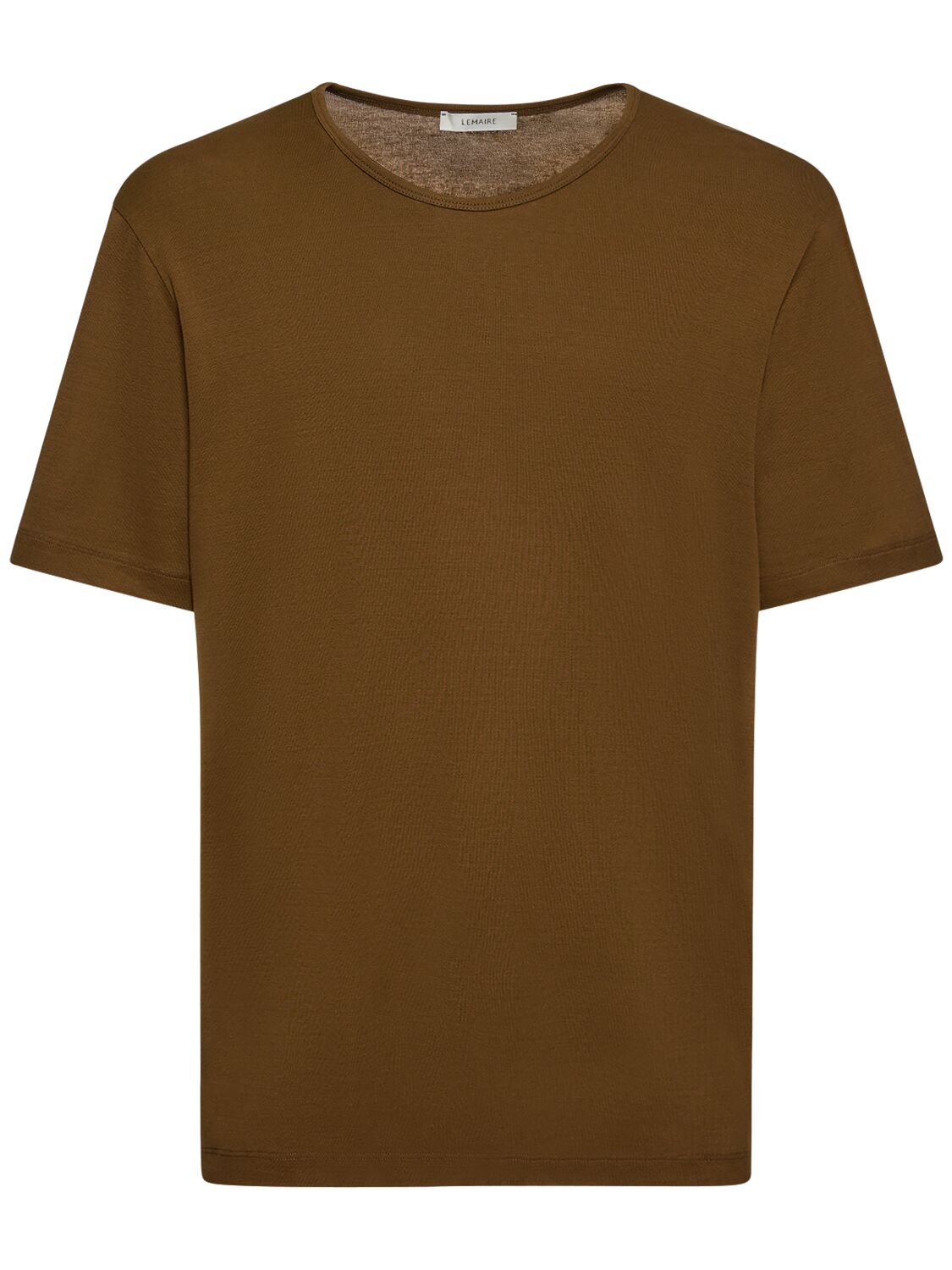 Lemaire Cotton Jersey T-shirt In Brown
