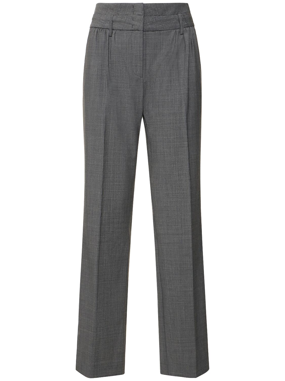 Pisa Wool Blend Straight Pants – WOMEN > CLOTHING > PANTS
