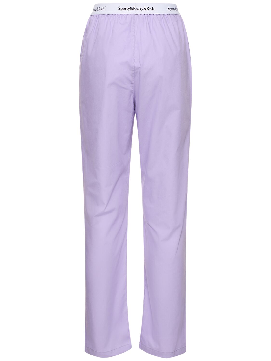 Shop Sporty And Rich Serif Logo Pajama Pants In Purple