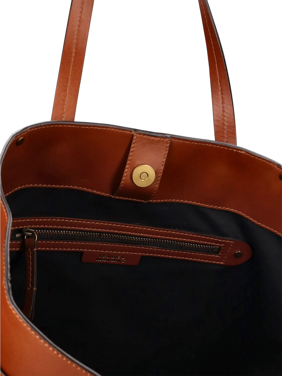 Shop Isabel Marant Oskan Studded Leather Tote Bag In Cognac