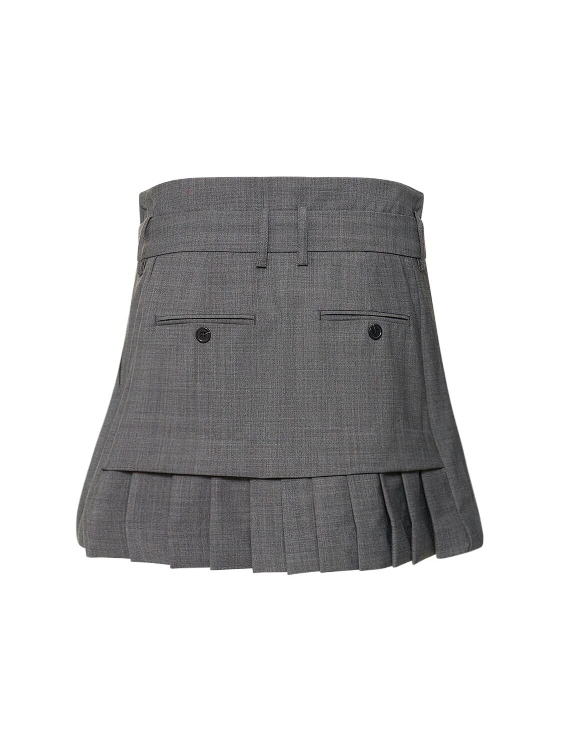 Shop The Garment Pisa Wool Blend Mini Skirt In Heather Grey