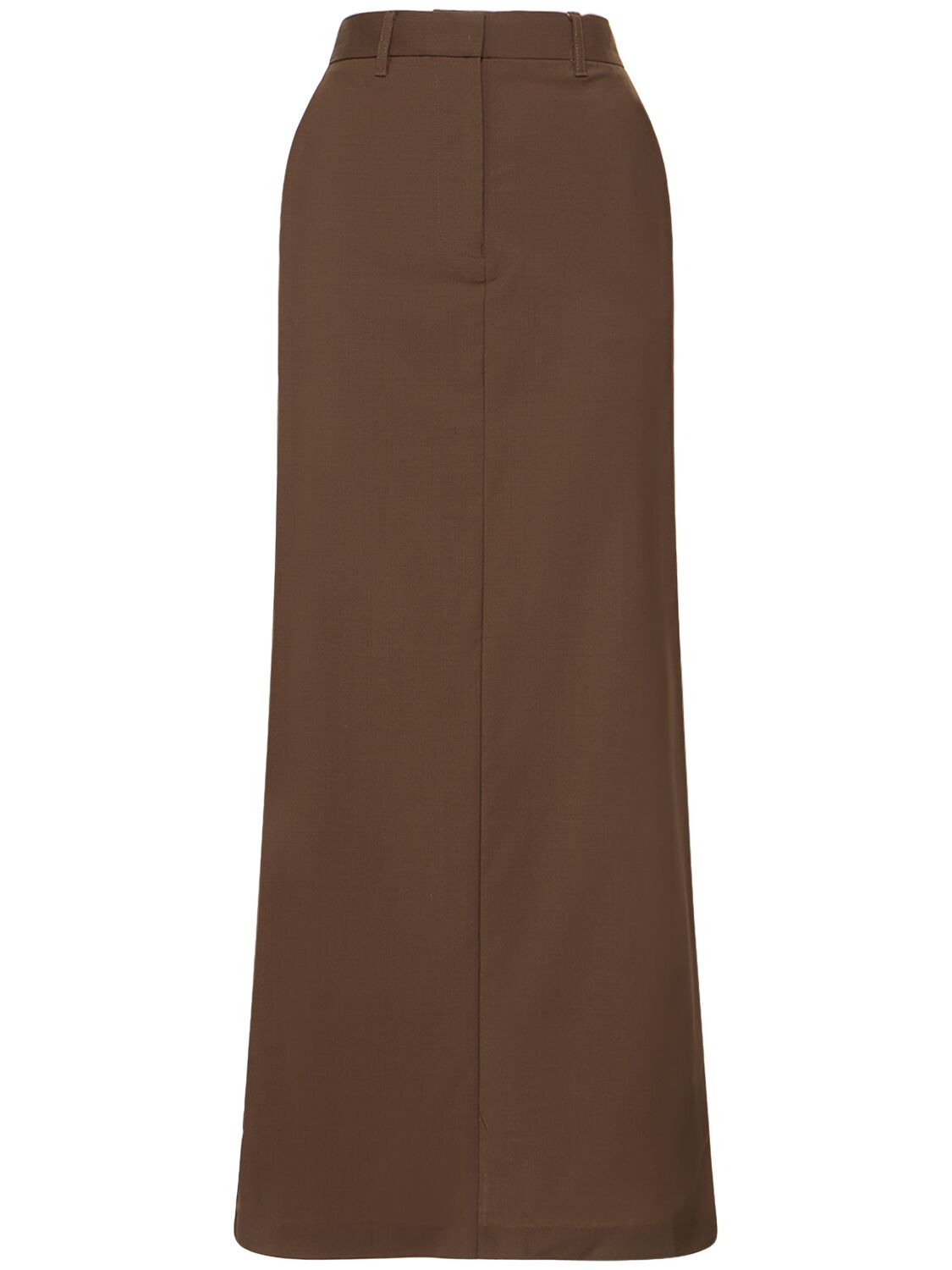Relaxed Fit Tailored Wool Bln Maxi Skirt – WOMEN > CLOTHING > SKIRTS