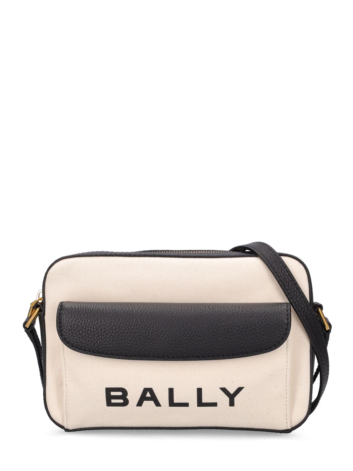 Bally Bar Daniel Leather Shoulder Bag In Natural,blk