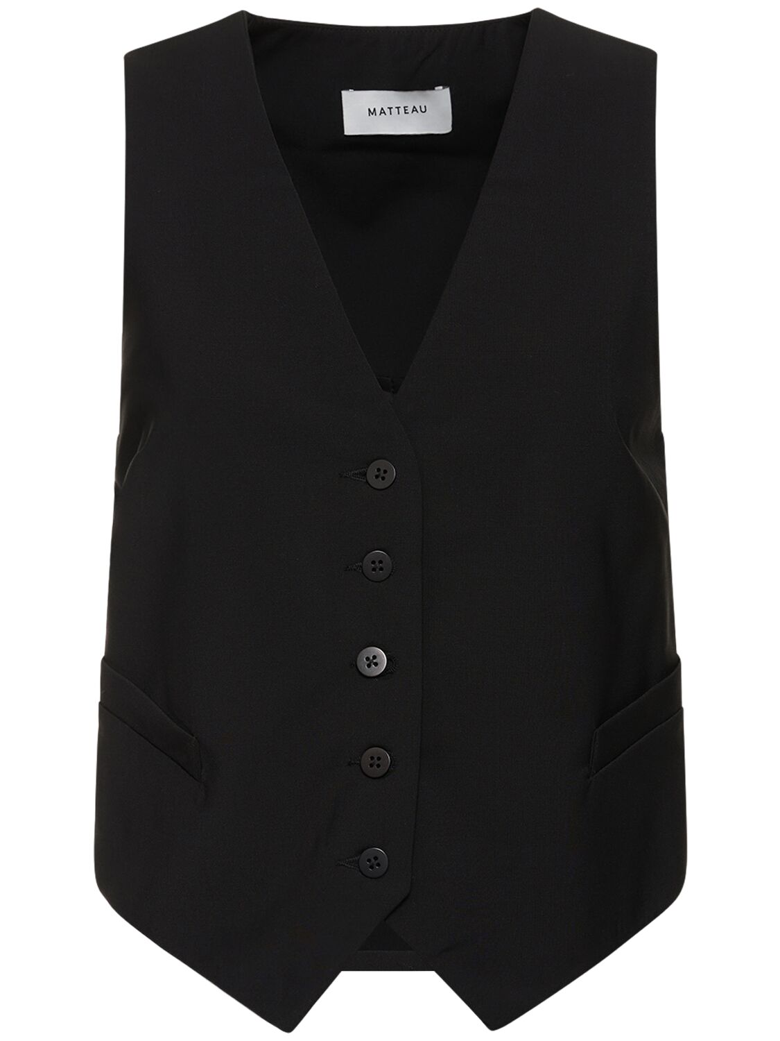 Shop Matteau Tailored Wool Blend Waistcoat In Black