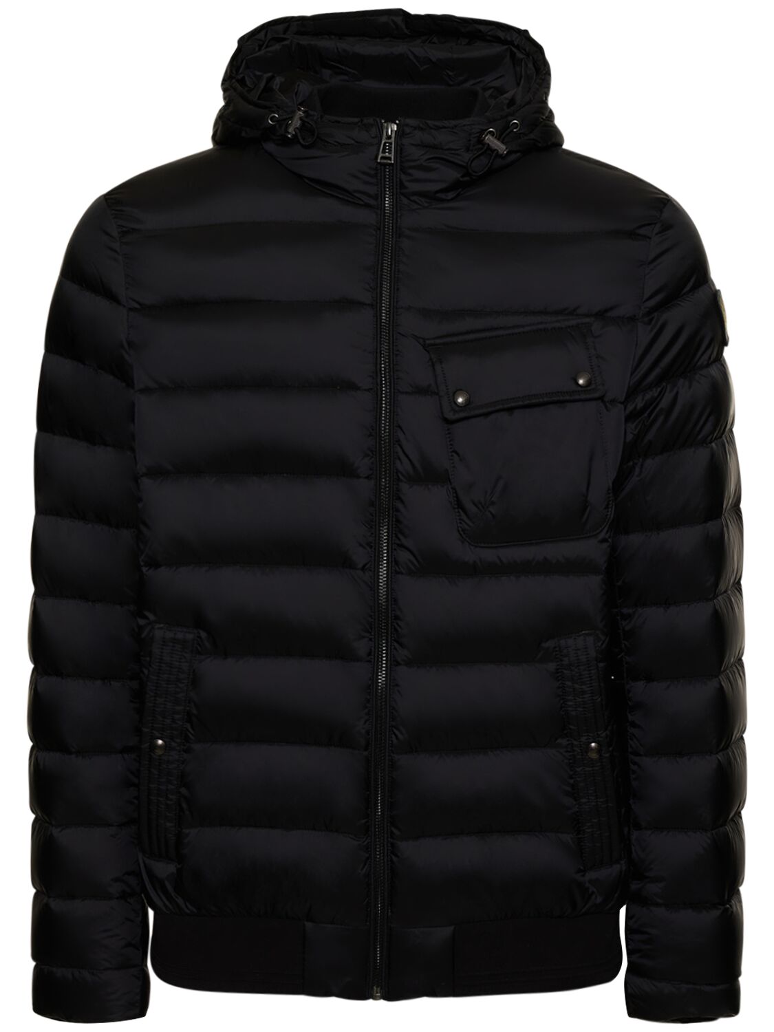 Belstaff Streamline Nylon Hooded Down Jacket In Black