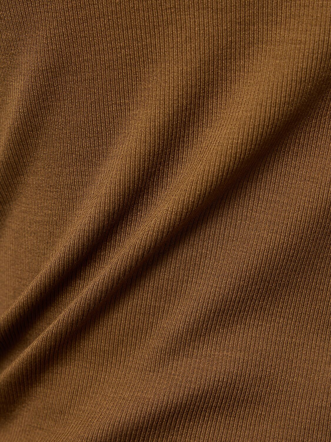 Shop Lemaire Rib Cotton Long Sleeve T-shirt In Brown