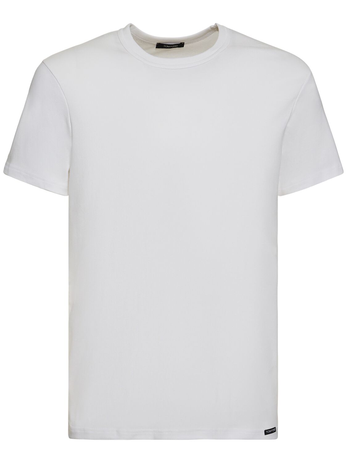 Tom Ford 棉质平纹针织圆领t恤 In White