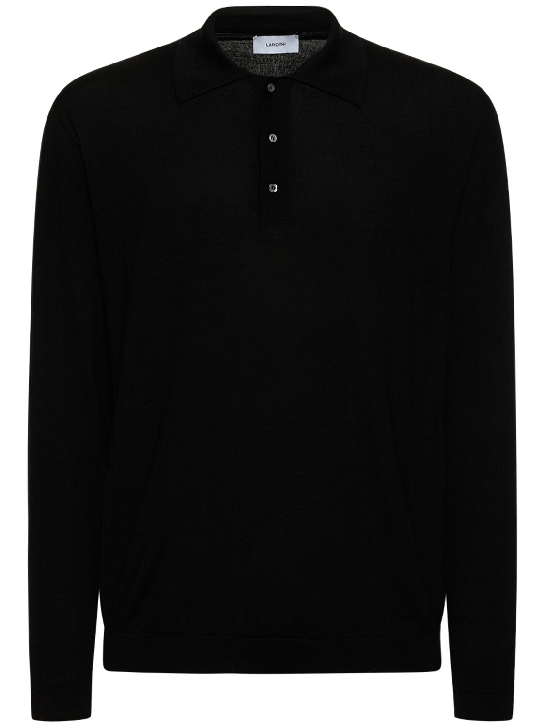 LARDINI LONG SLEEVE WOOL BLEND POLO