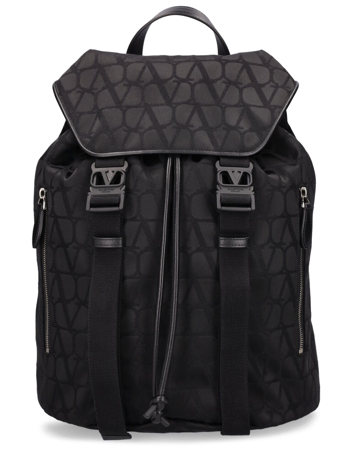 NWT Valentino Garavani $2575 VRing Leather Backpack, Black