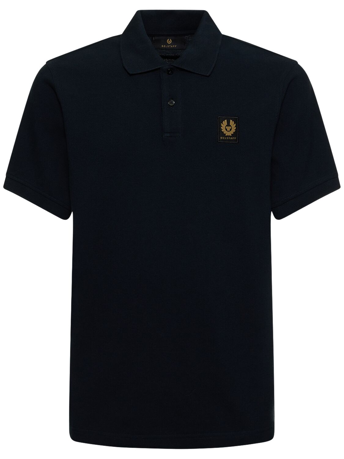 Belstaff Logo Cotton Piquet Polo In Black