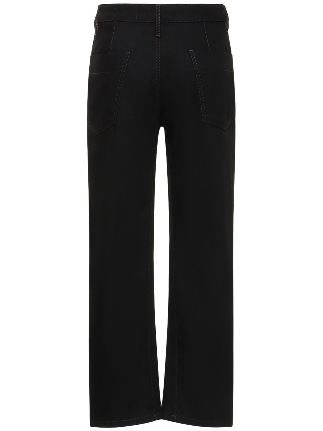 Shop Lemaire Twisted Cotton Pants In Black