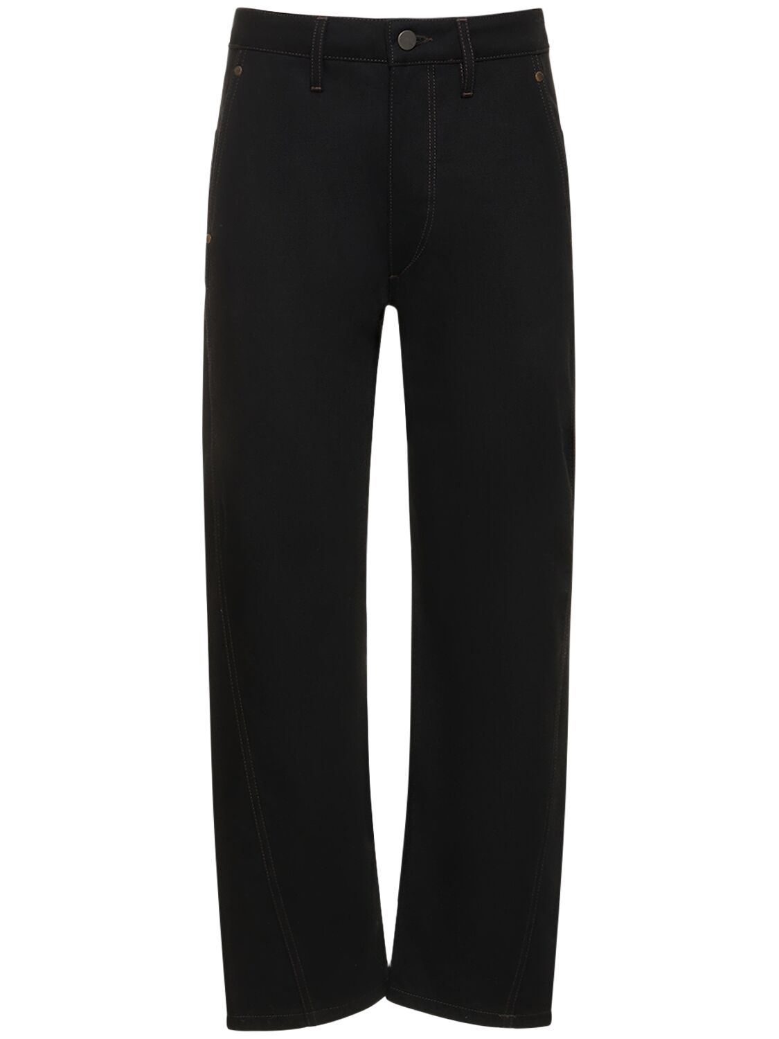 Shop Lemaire Twisted Cotton Pants In Black