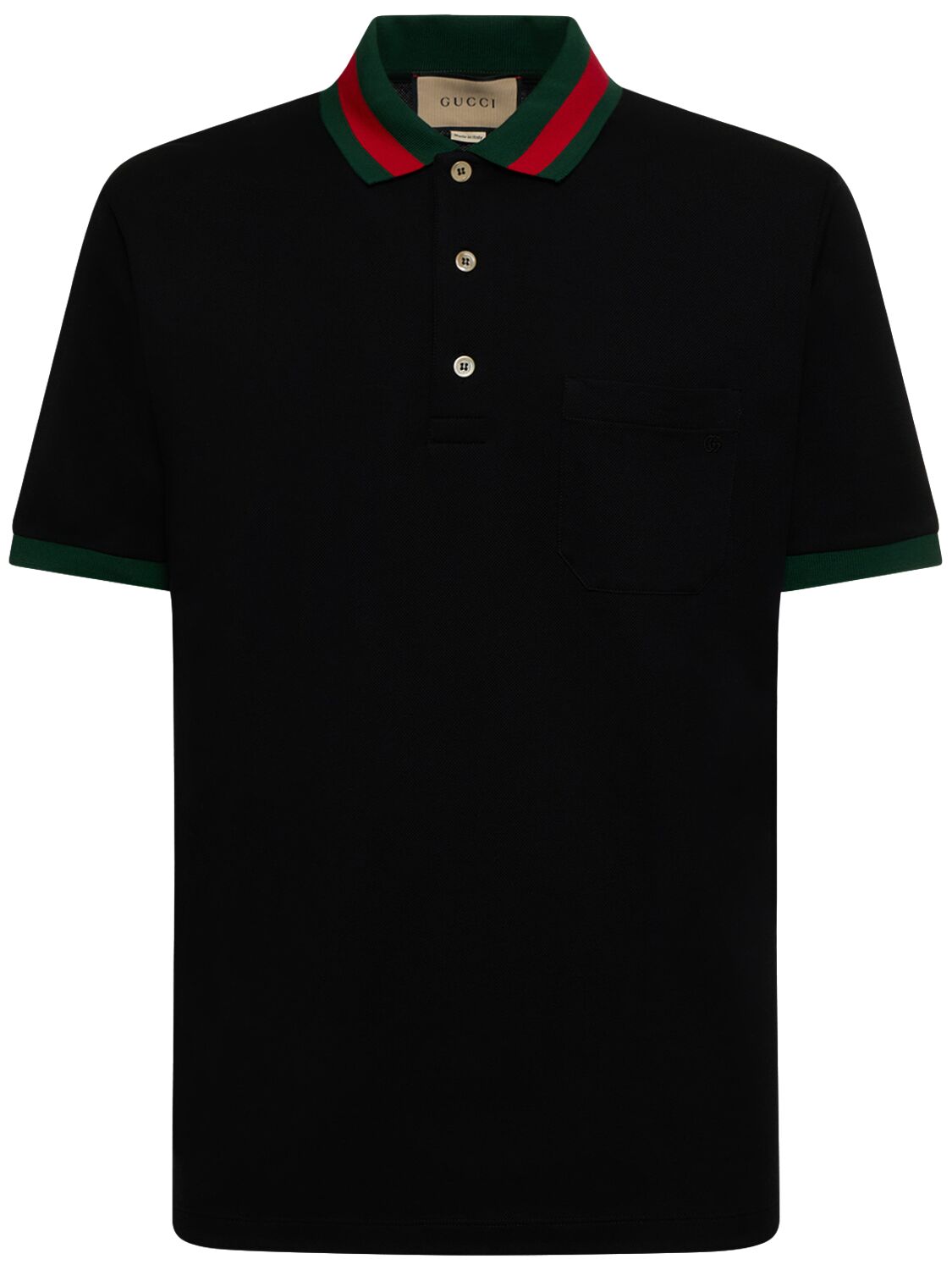 Image of Stretch Cotton Blend Polo Shirt W/ Web