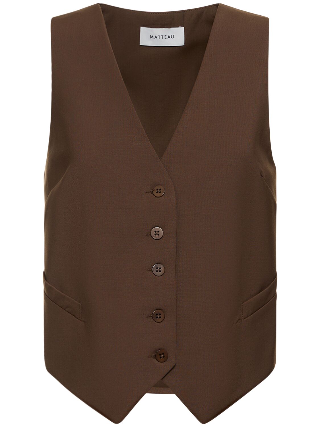 Image of Tailored Wool Blend Waistcoat