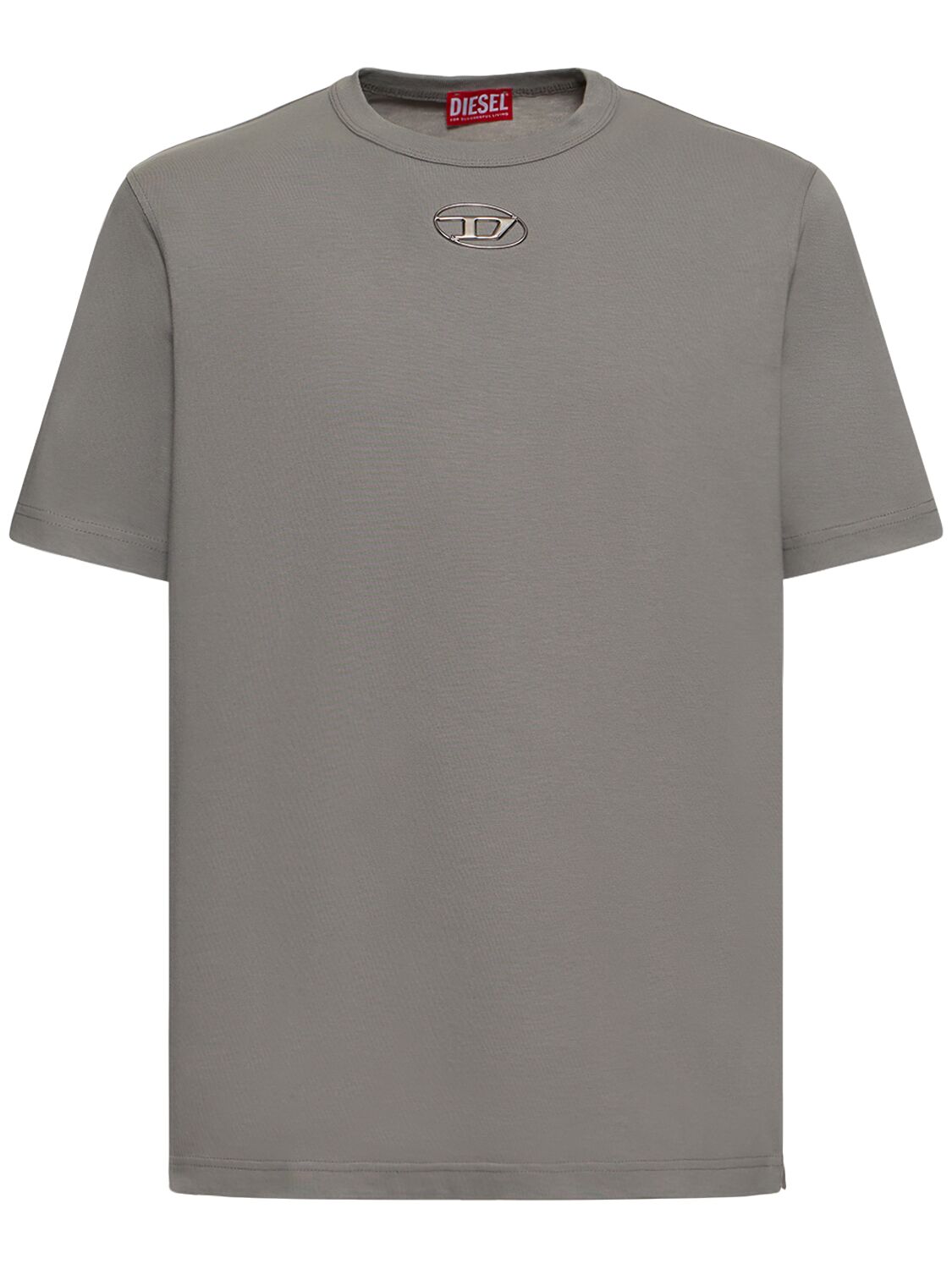 Diesel Oval-d Mold Print Cotton Jersey T-shirt In Grey