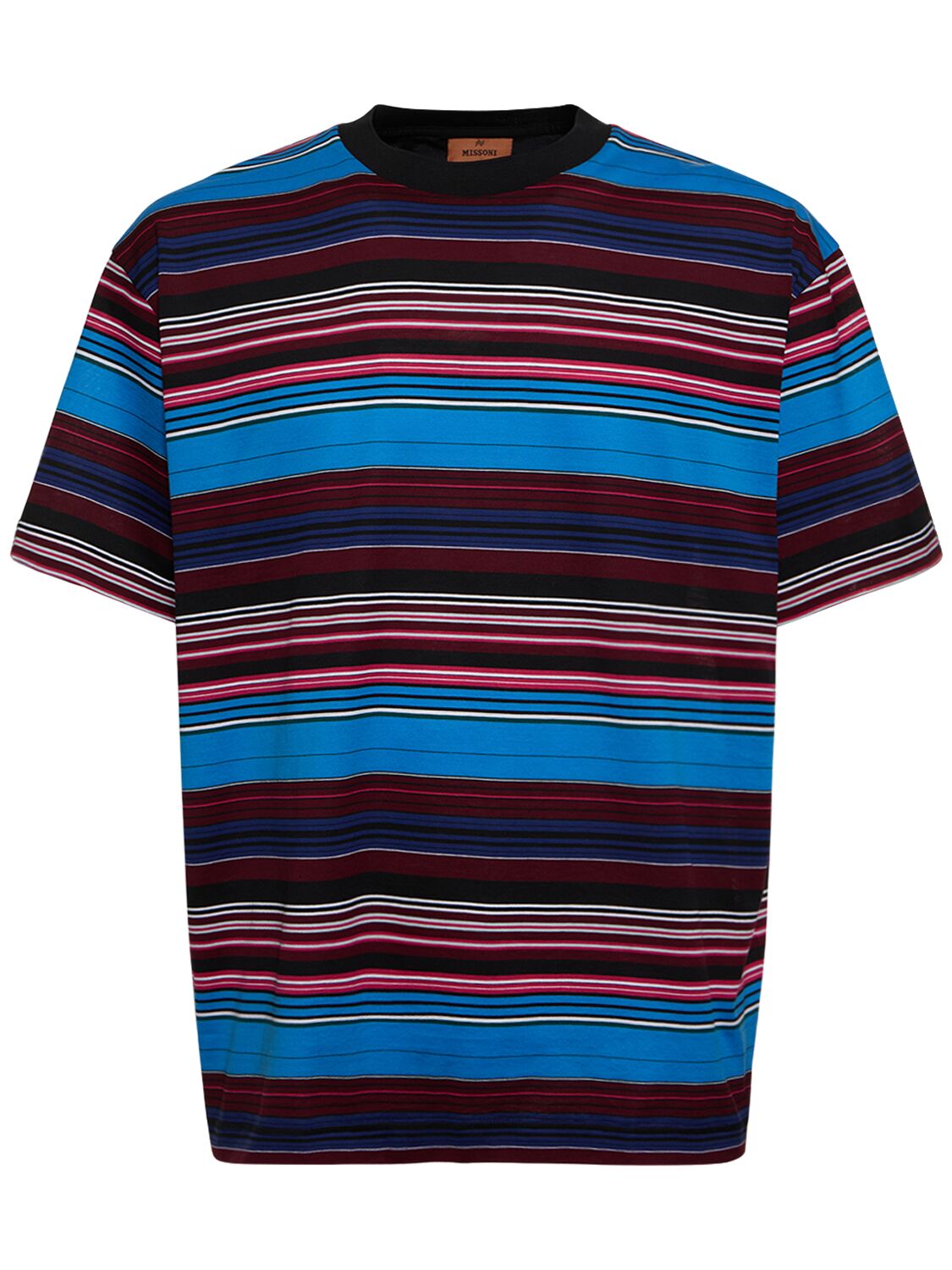 Missoni Striped Cotton Jersey T-shirt In Black,multi