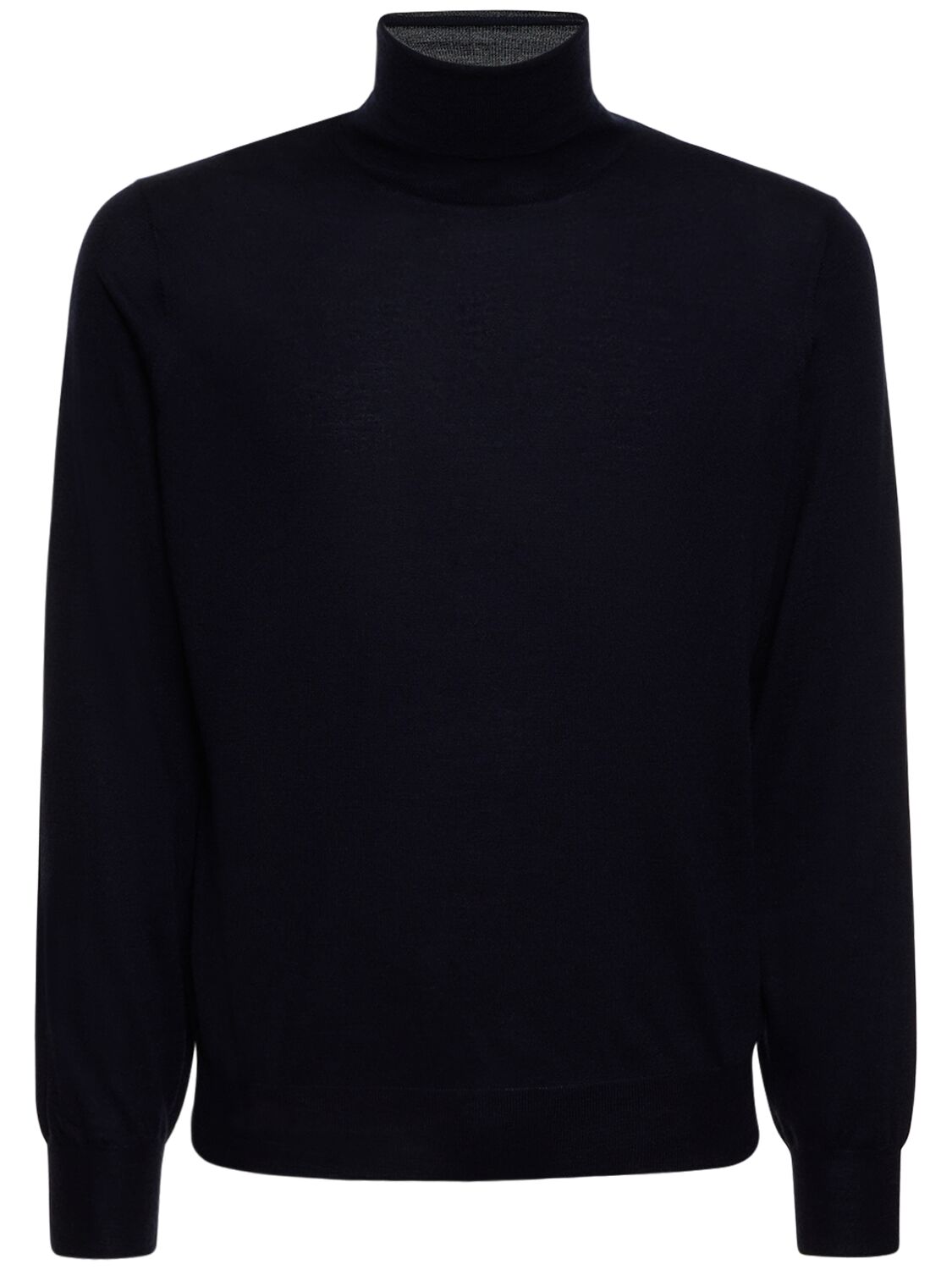 Brunello Cucinelli Wool & Cashmere Knit Turtleneck Sweater In Navy