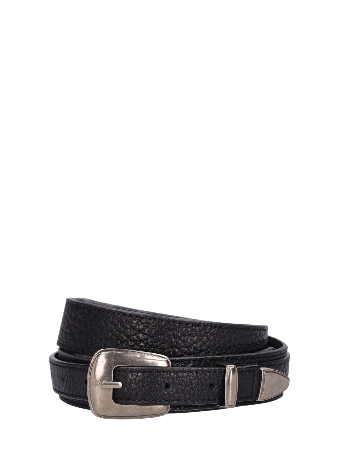 LEMAIRE 3CM MINIMAL WESTERN GRAINED LEATHER BELT