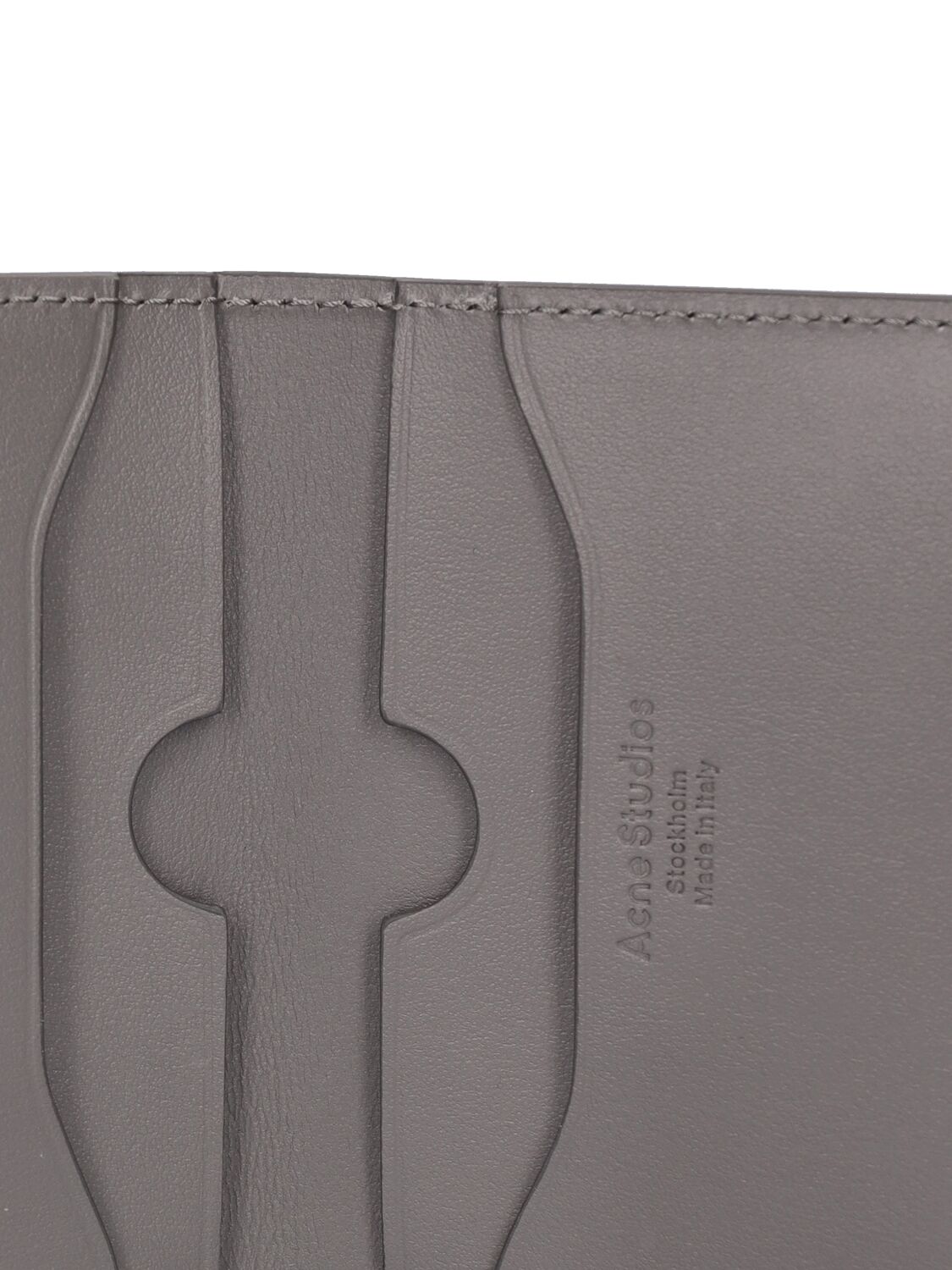 Shop Acne Studios Flap Leather Card Holder In Dark Grey