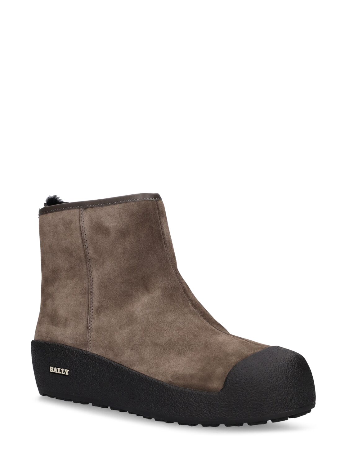 Shop Bally 30mm Guard Suede & Rubber Boots In Taupe