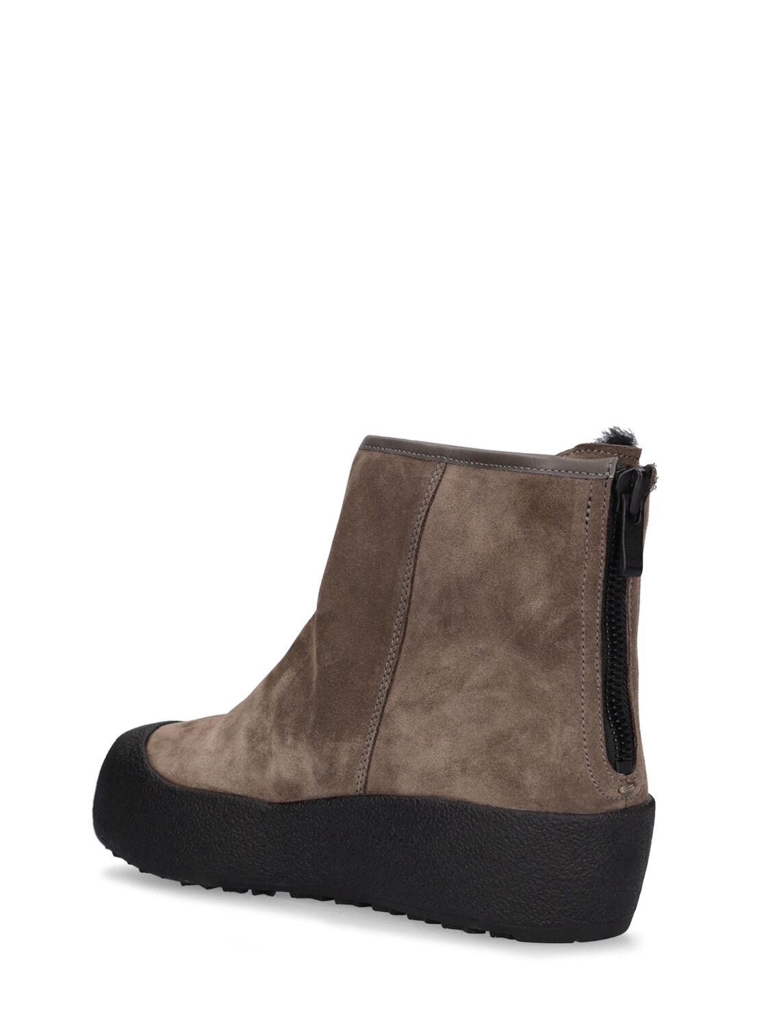 Shop Bally 30mm Guard Suede & Rubber Boots In Taupe
