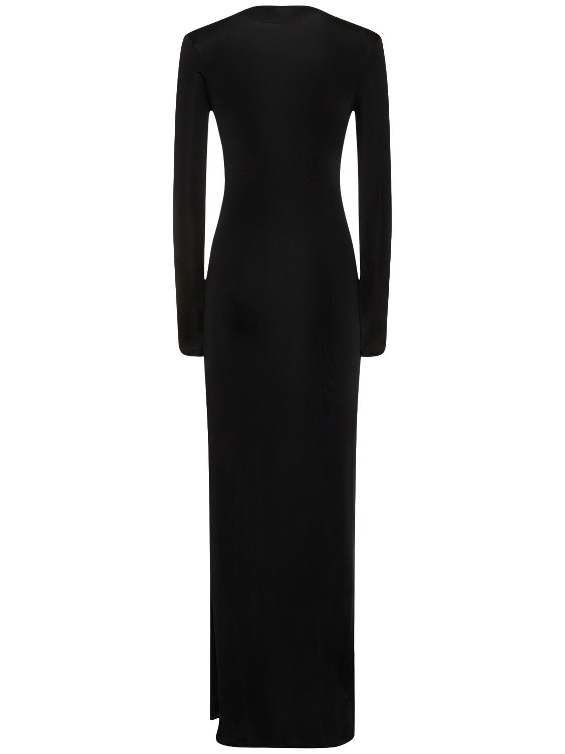 Shop Louisa Ballou Helios Stretch Viscose Long Dress In Black