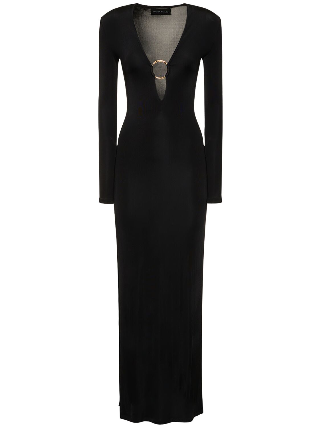 Shop Louisa Ballou Helios Stretch Viscose Long Dress In Black