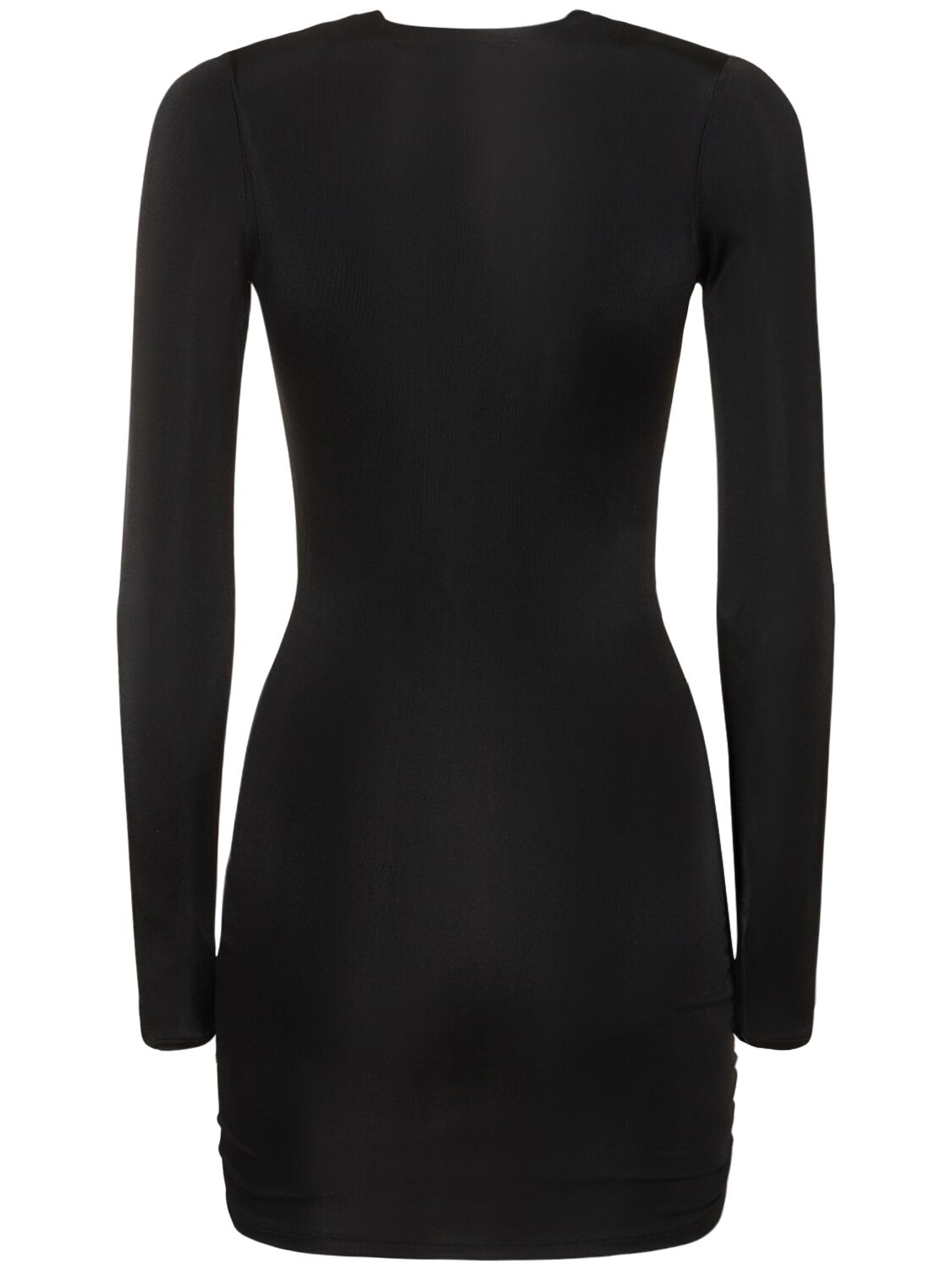 Shop Louisa Ballou Helios Stretch Cotton Mini Dress In Black
