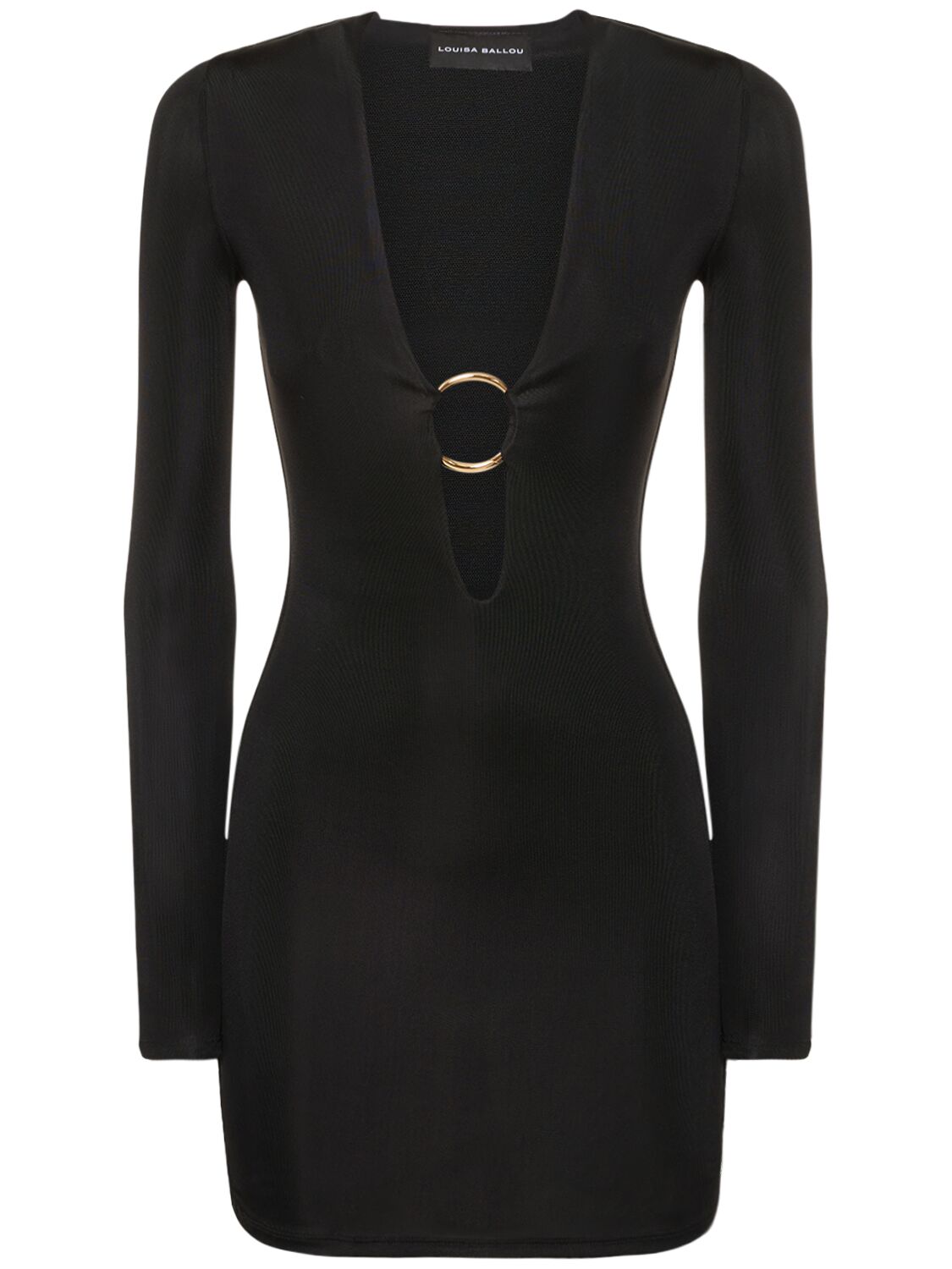 Shop Louisa Ballou Helios Stretch Cotton Mini Dress In Black