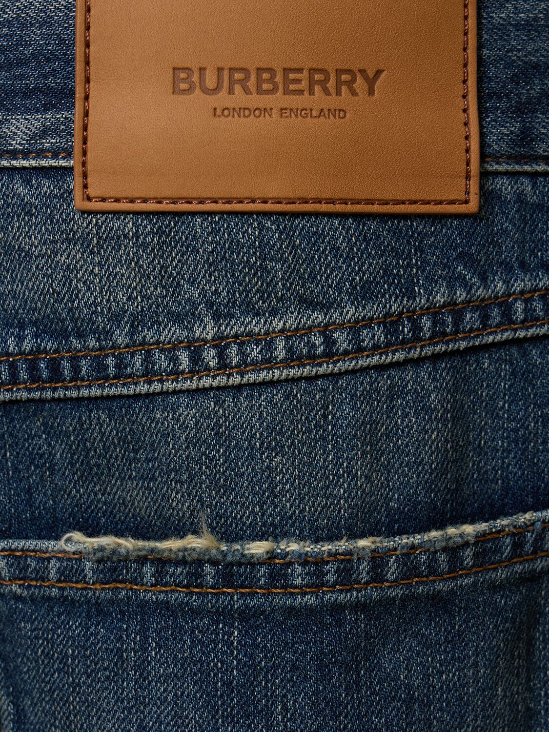 Shop Burberry Harison Straight Leg Denim Jeans In Vintage Denim