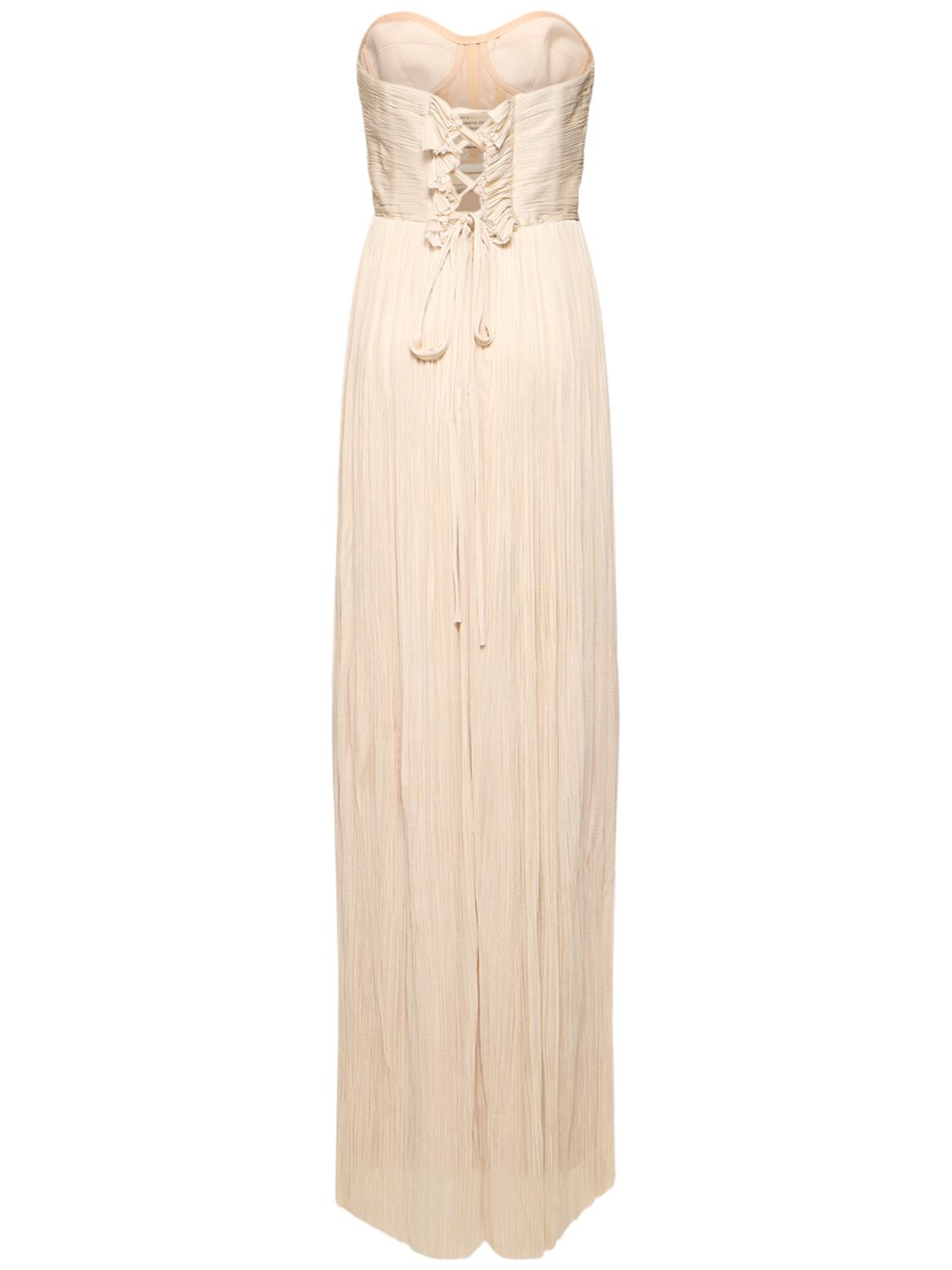 Shop Maria Lucia Hohan Carla Silk Tulle Strapless Long Dress In White