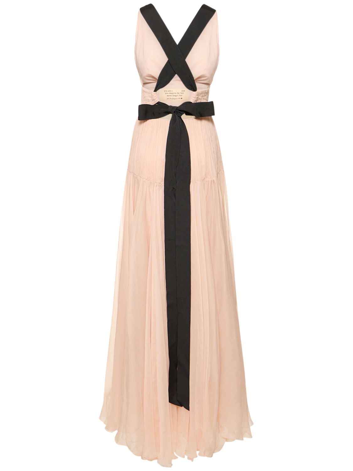 Shop Maria Lucia Hohan Calliope Mousseline Foiled Silk Dress In Pink