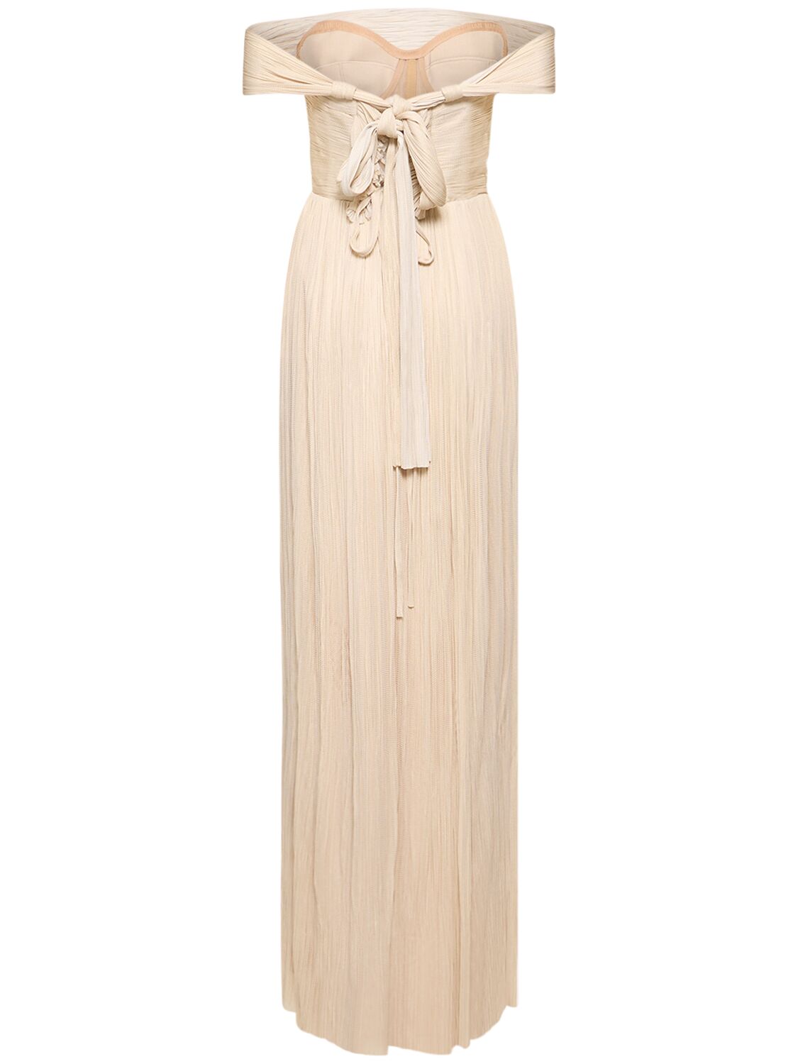 Shop Maria Lucia Hohan Carla Silk Tulle Strapless Long Dress In White