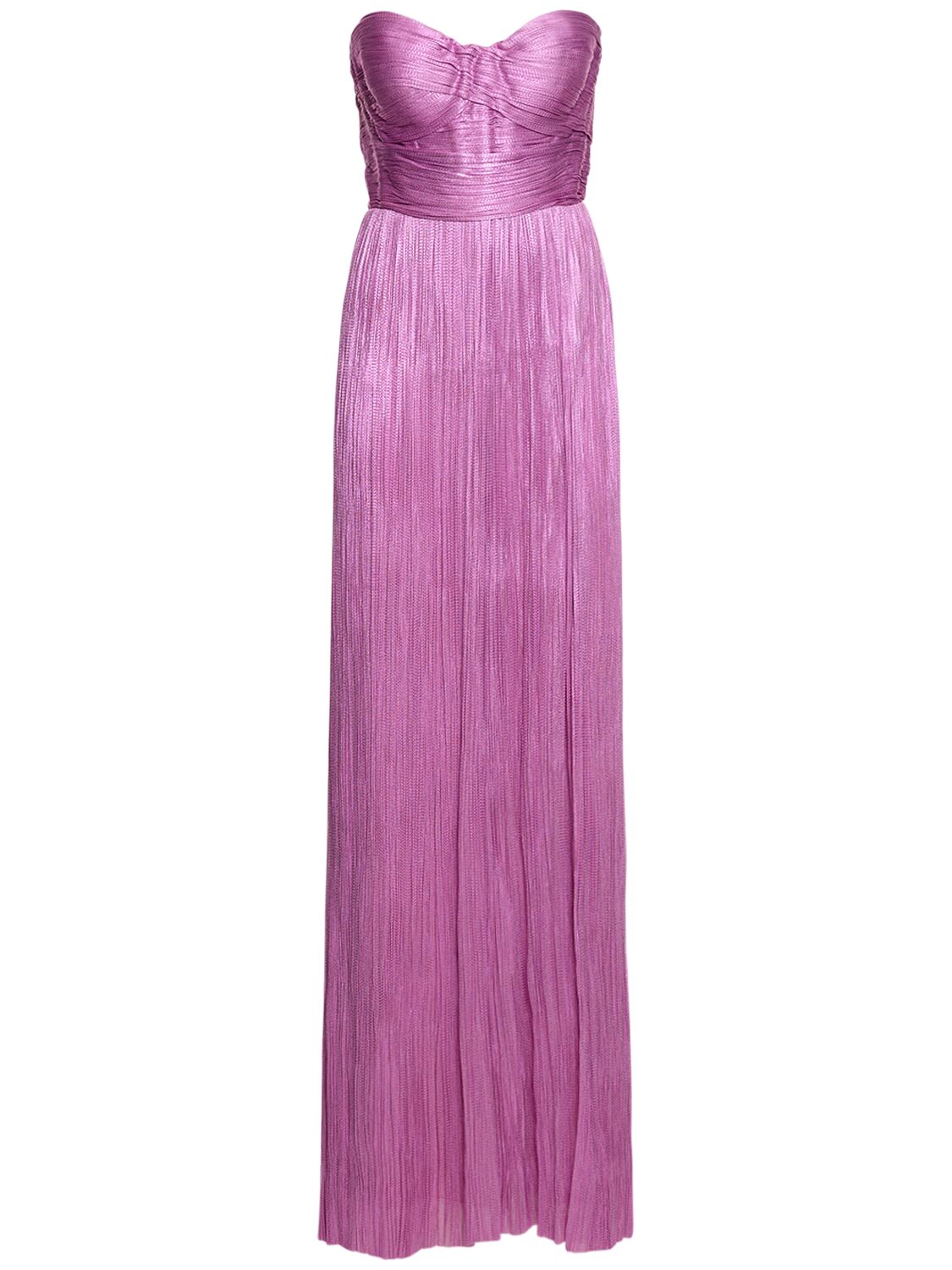 Maria Lucia Hohan Carla Silk Tulle Strapless Long Dress In Pink