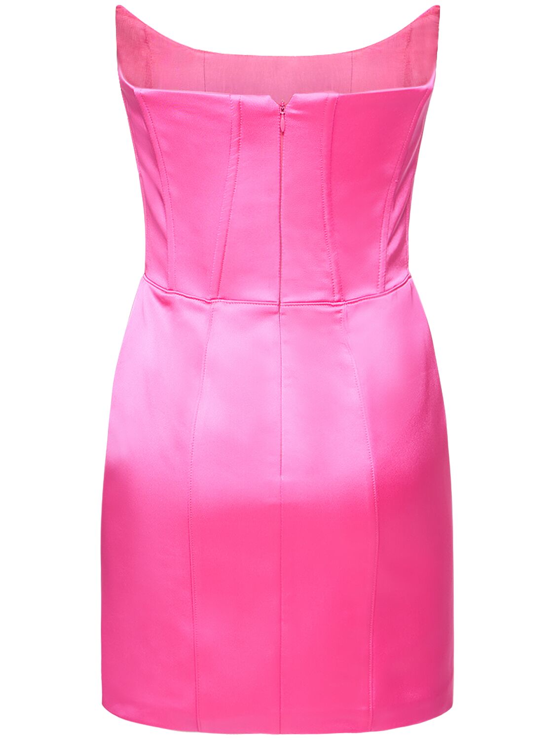 Shop Giuseppe Di Morabito Stretch Satin Mini Bustier Dress In Hot Pink