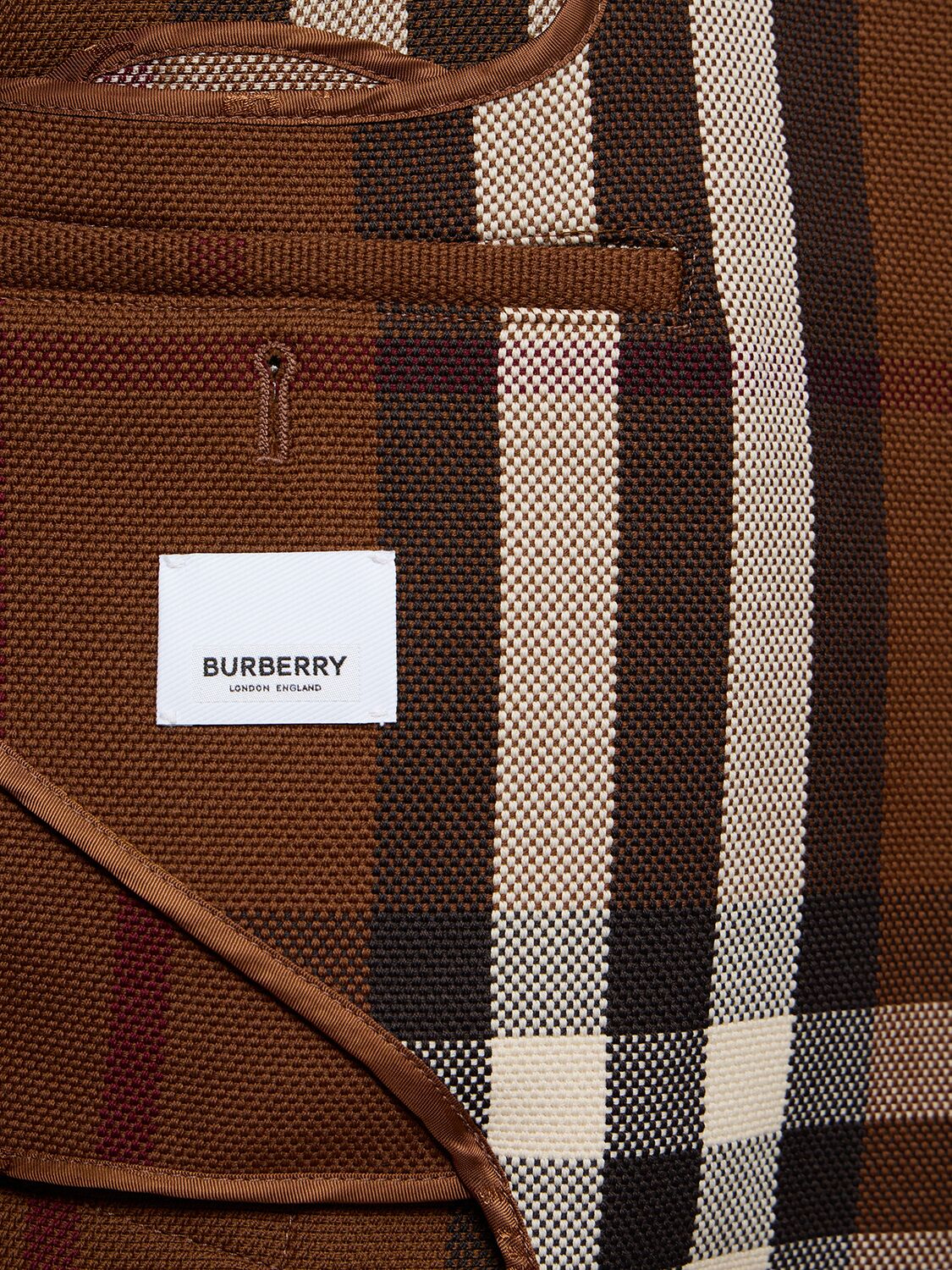 Shop Burberry Landon Check Print Bomber Jacket In Dark Birch Brow
