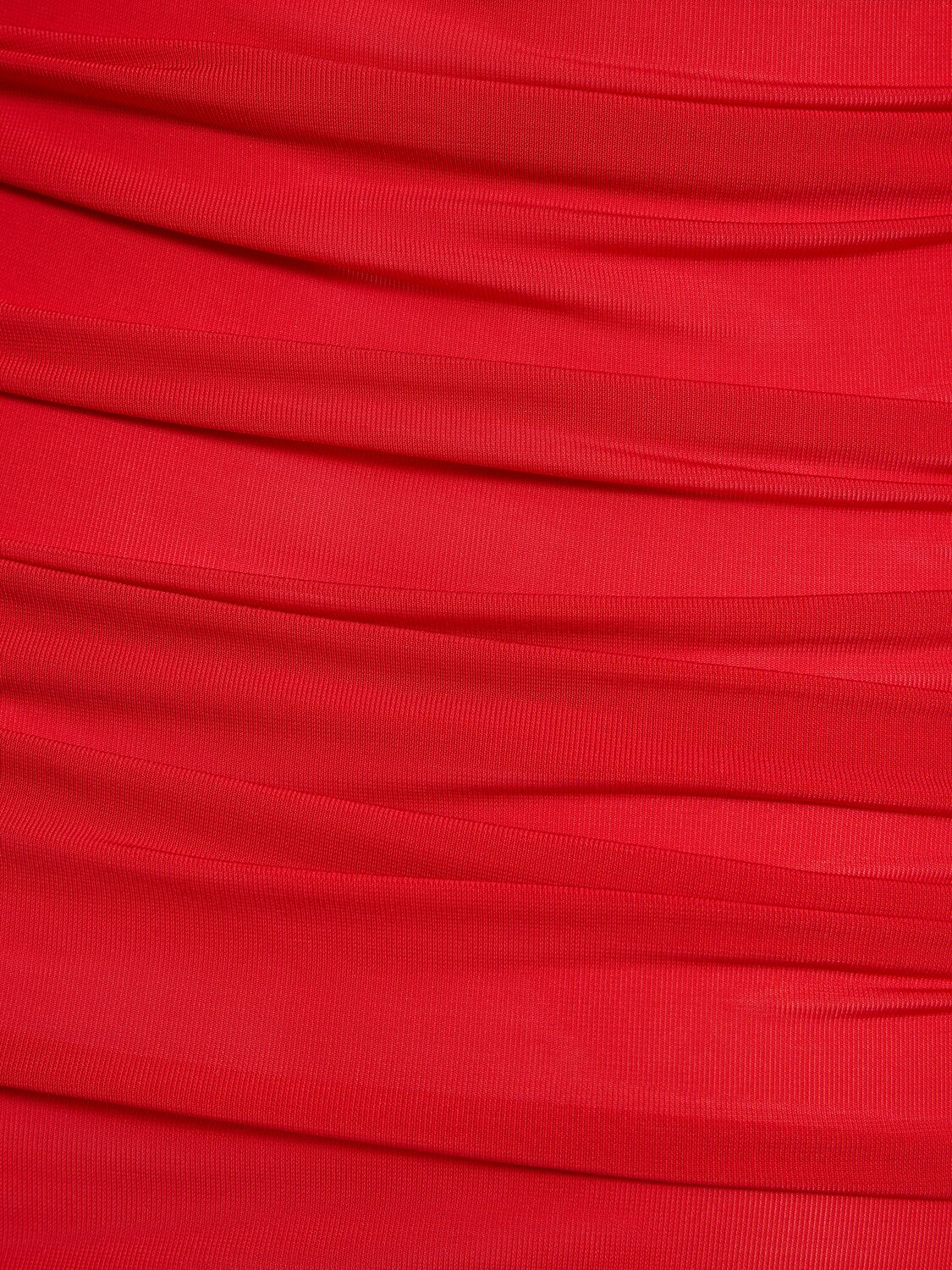 Shop Giuseppe Di Morabito Hooded Viscose Jersey Mini Dress In Red