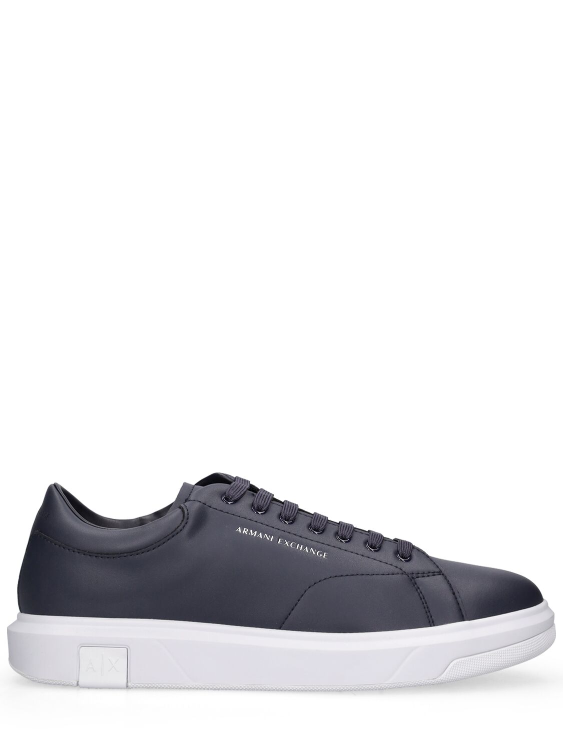 Armani Exchange Leather Low Top Trainers In Blue,white