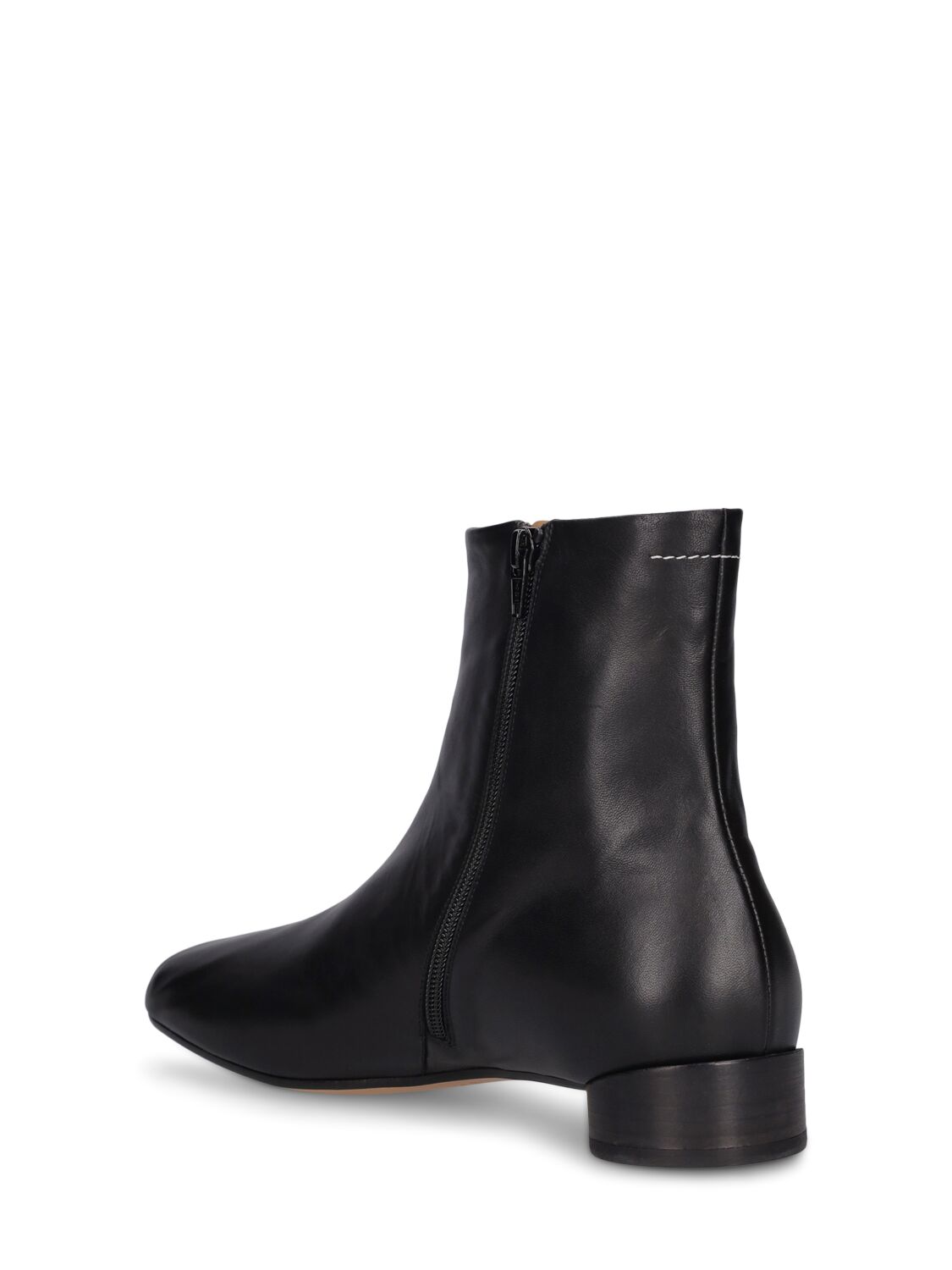 Shop Mm6 Maison Margiela 35mm Leather Boots In Black