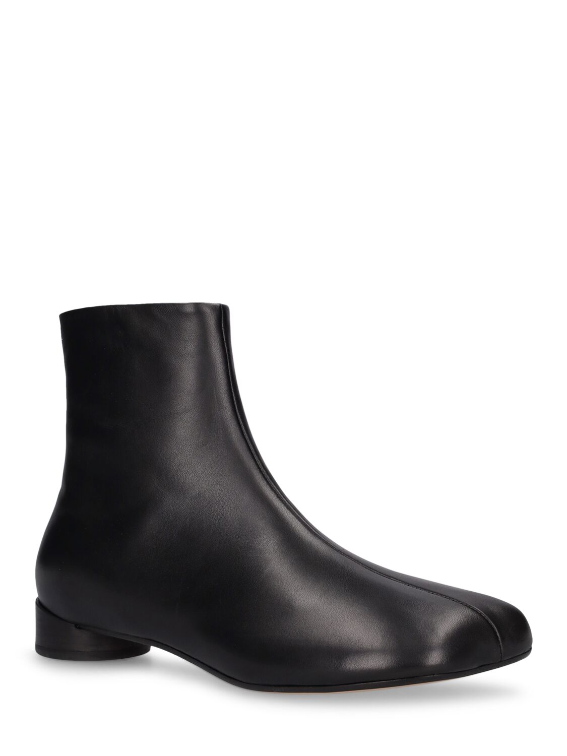 Shop Mm6 Maison Margiela 35mm Leather Boots In Black