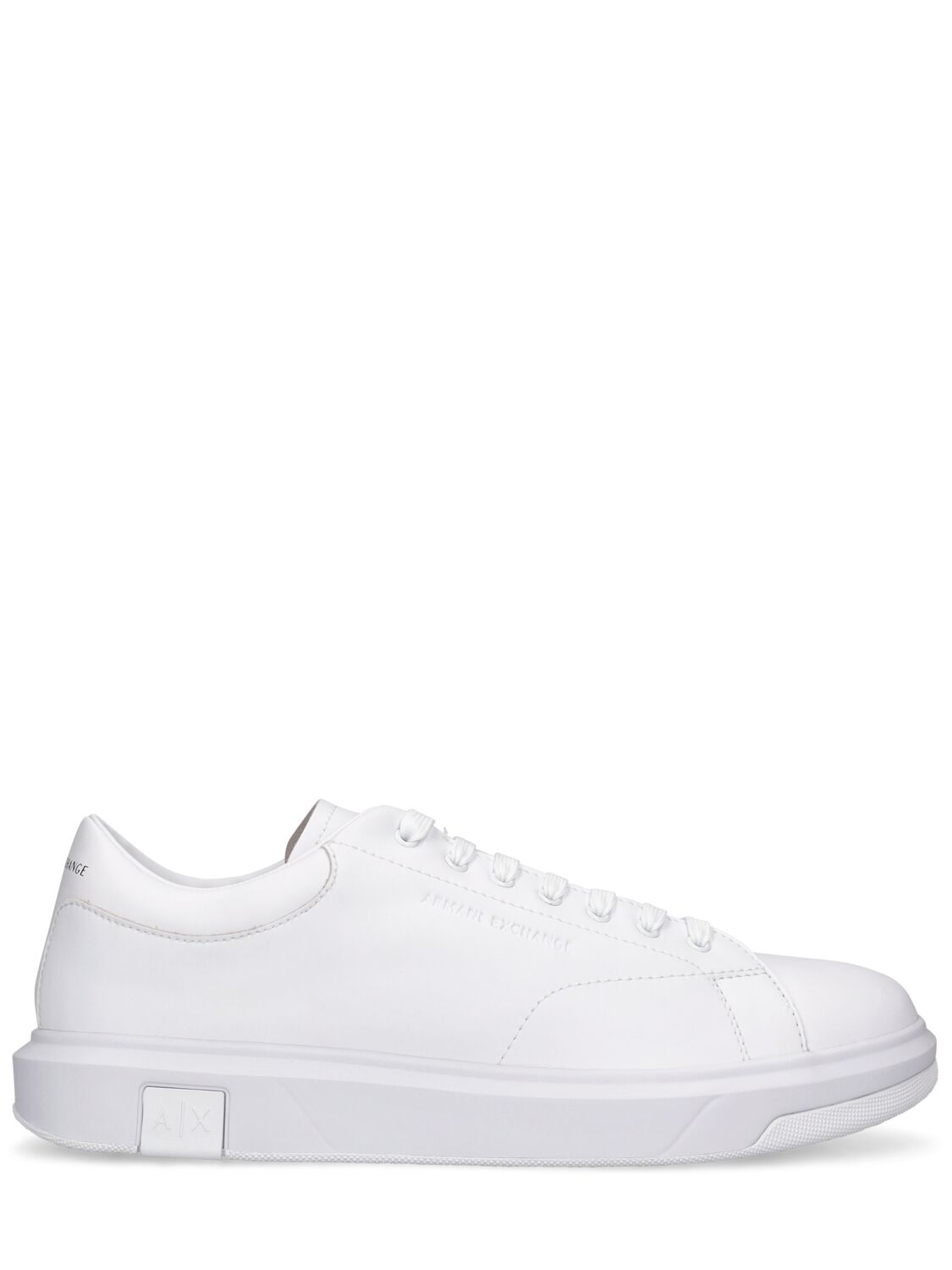 Armani Exchange Leather Low Top Sneakers In White