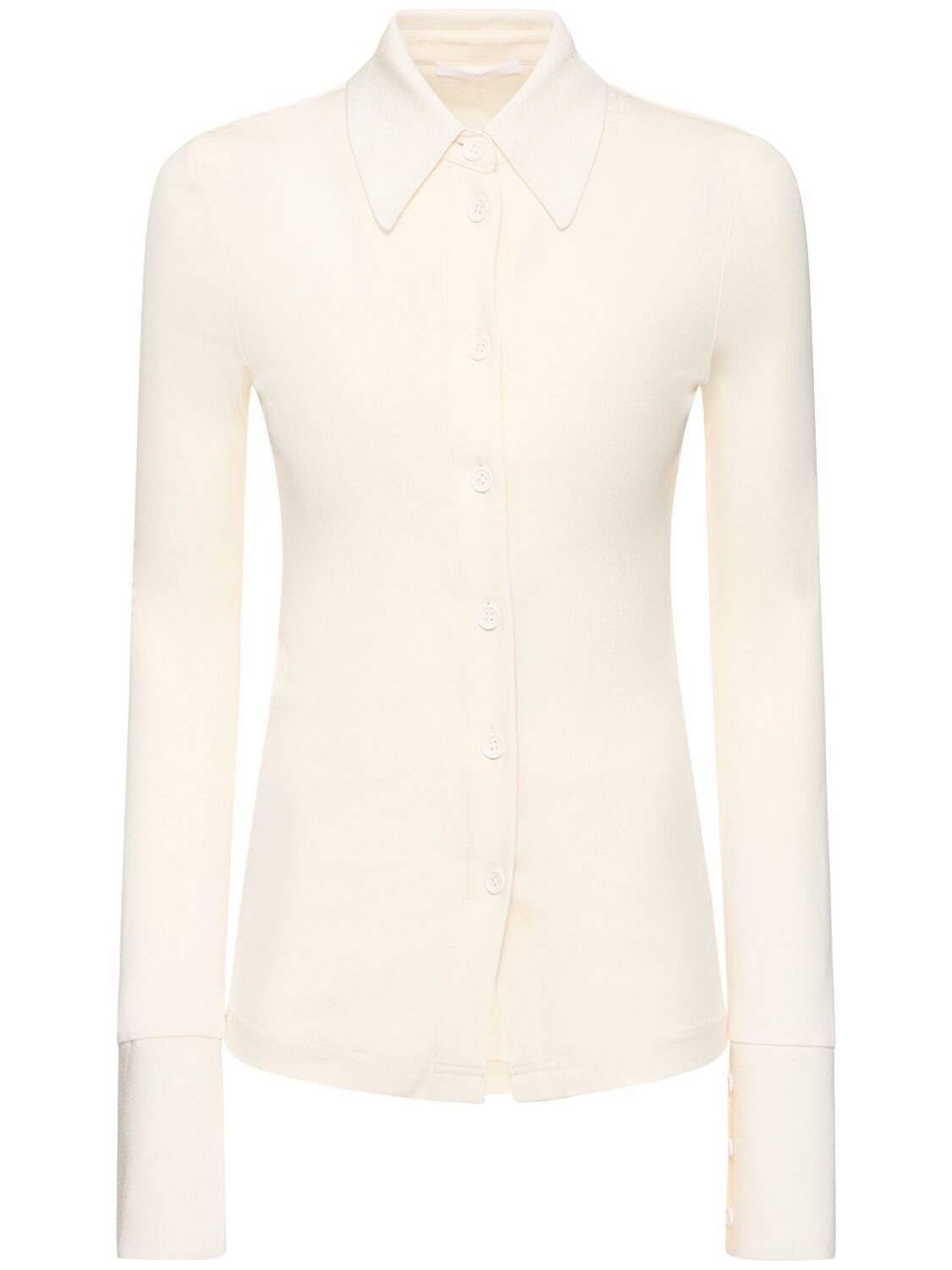 Helmut Lang Viscose Jersey Shirt In White